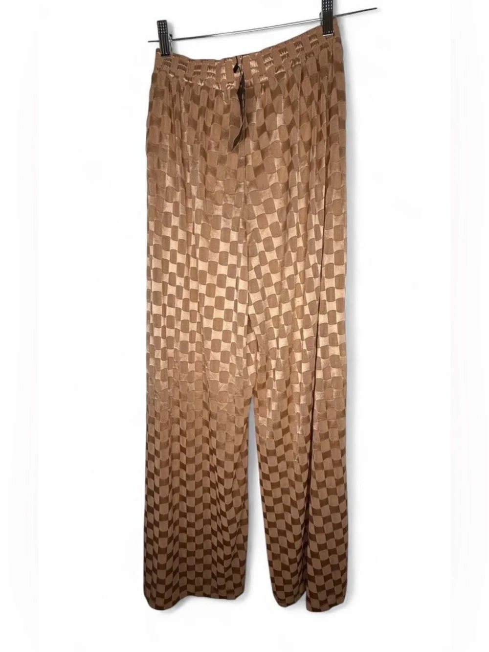 NWT SET of SHEIN Checkerboard Sheer Wide-Leg Pants and Sexy Top. Size Medium. - Picture 3 of 8